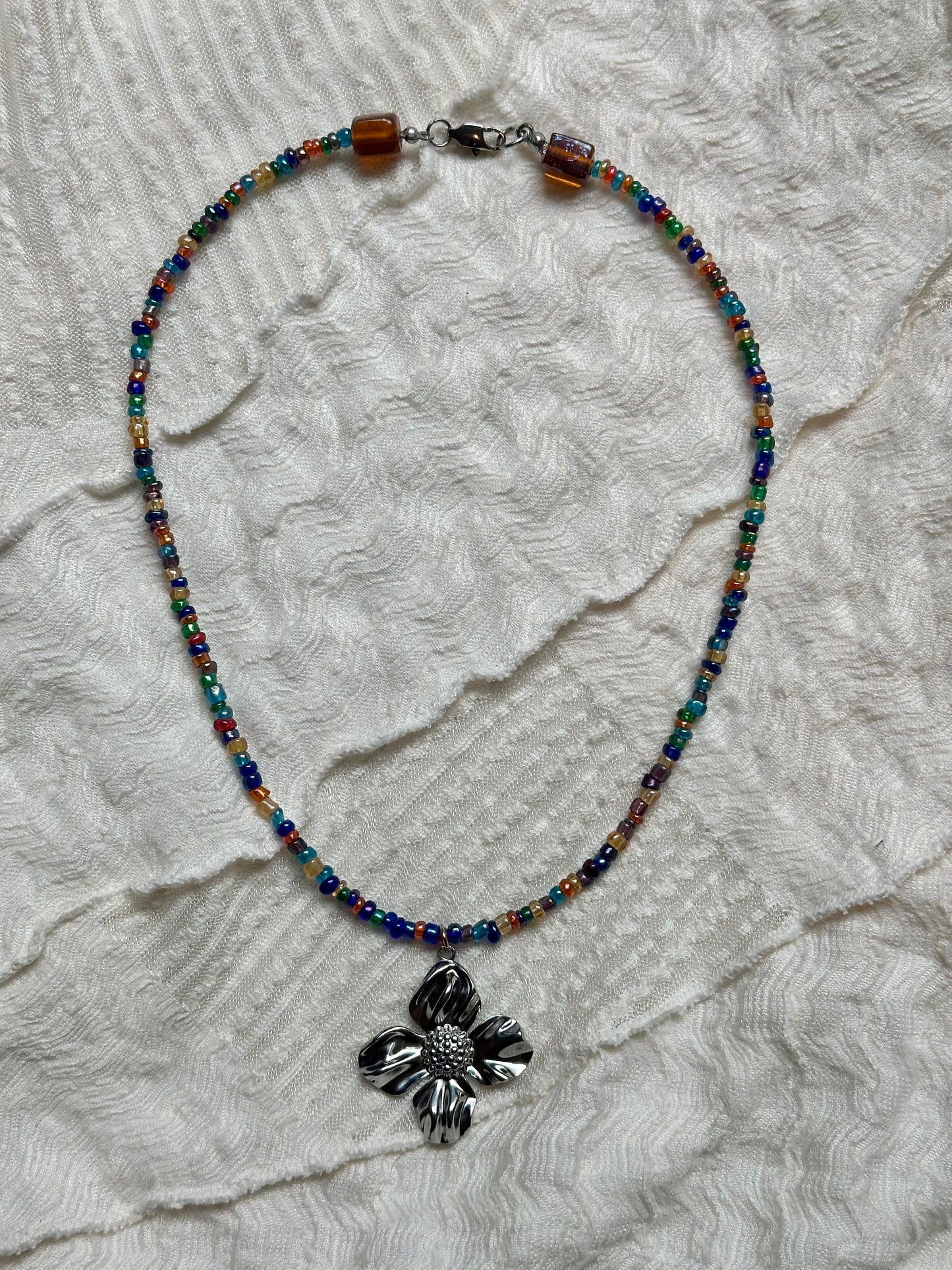 Sweet Rainbow Flower Necklace