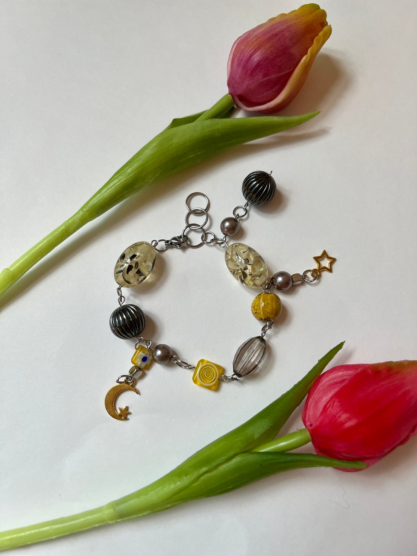 Yellow Up-cycled Bead Bracelet