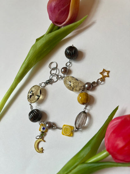 Yellow Up-cycled Bead Bracelet