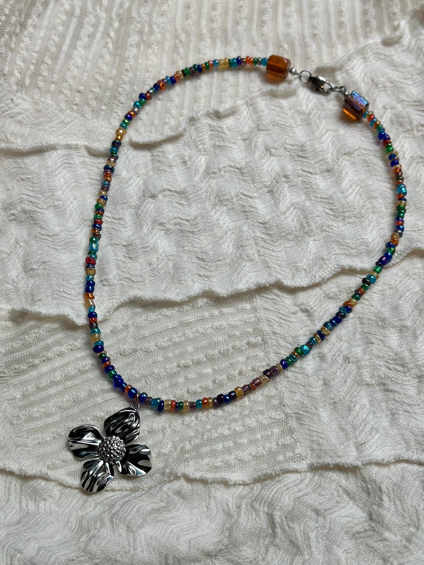 Sweet Rainbow Flower Necklace