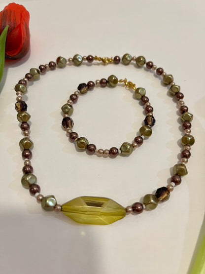 Earth Up-cycled Bead Necklace & Bracelet set