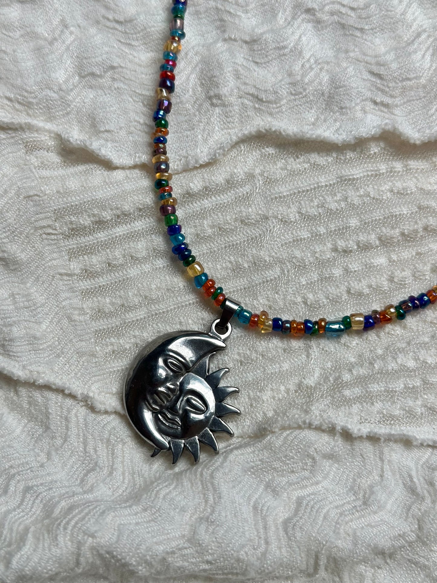 Sweet Rainbow Sun & Moon Necklace