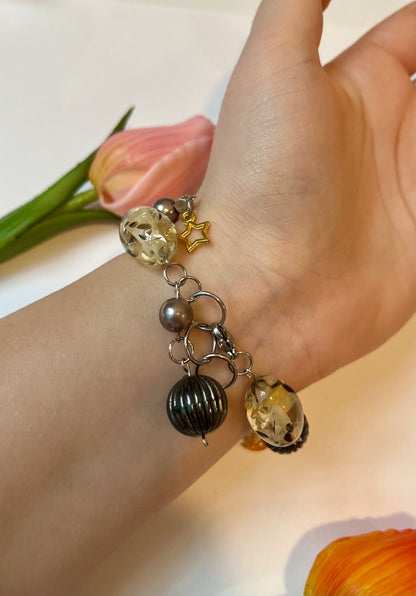 Yellow Up-cycled Bead Bracelet