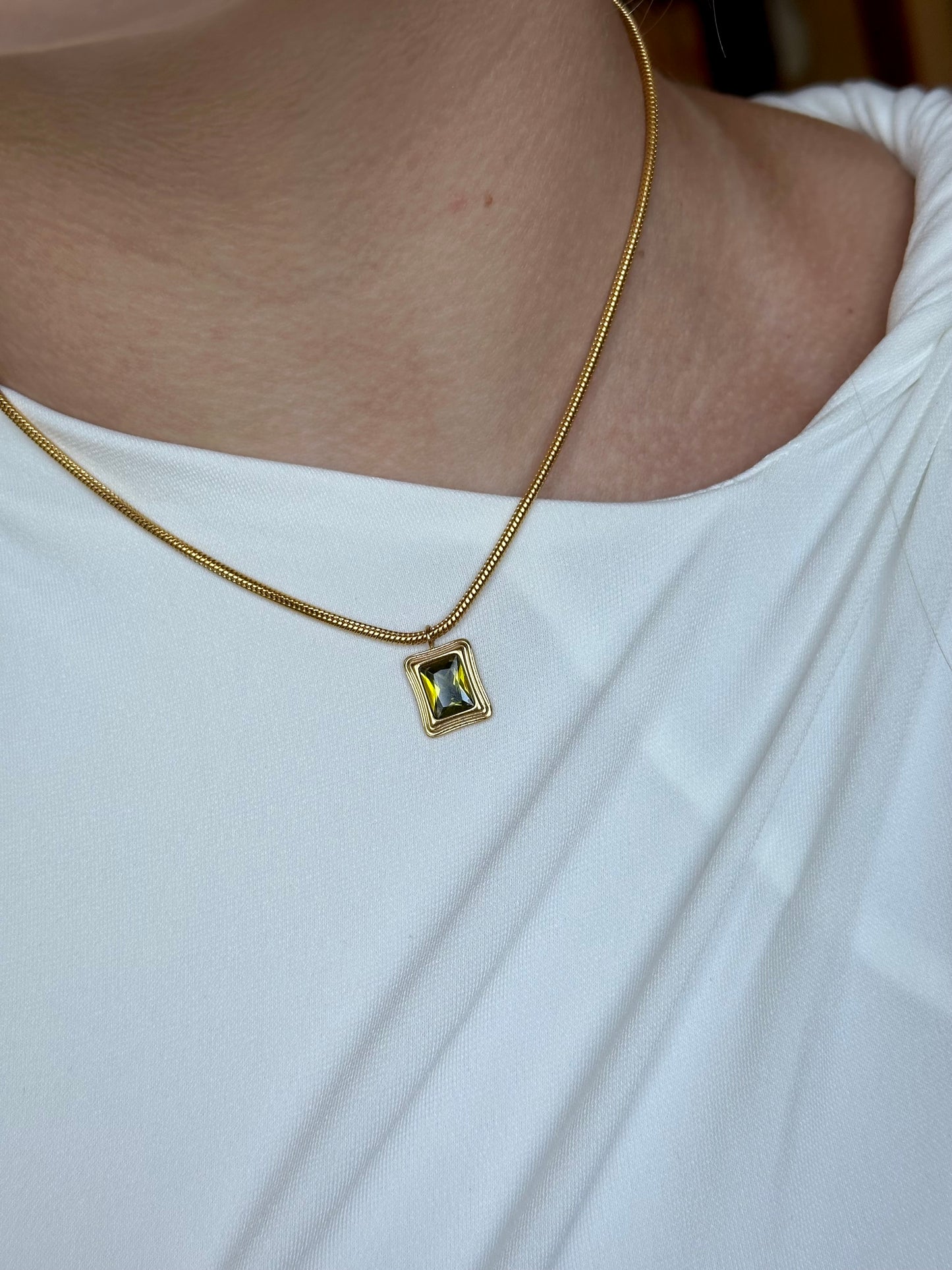 Lorelei Necklace (Gold & Green)