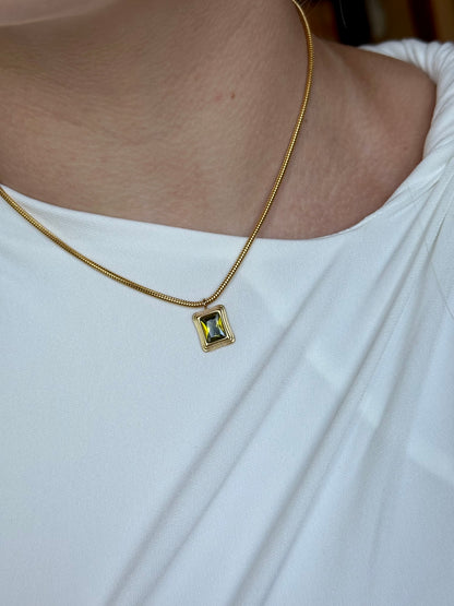 Lorelei Necklace (Gold & Green)